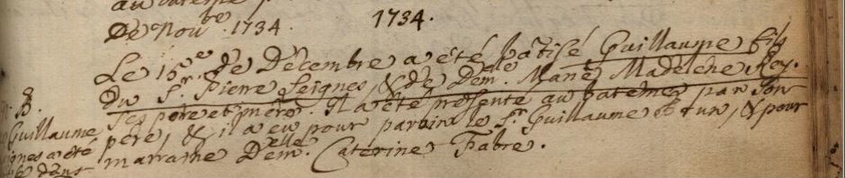 Guillaume - Geboorte afschrift