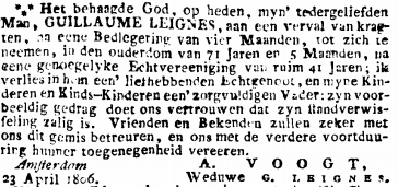 Guillaume Leignes - Death Notice